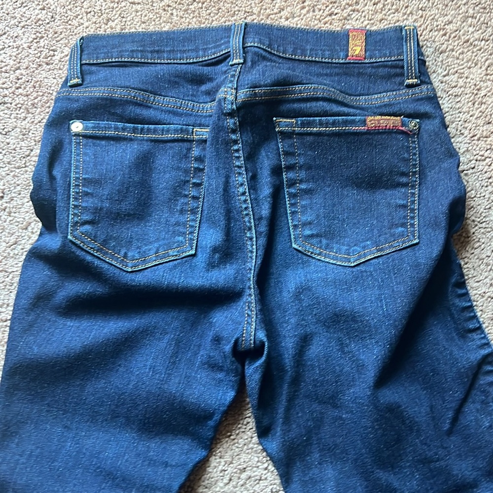 # 86 7 For All Mankind Dark Blue Skinny Jeans - Picture 4 of 4